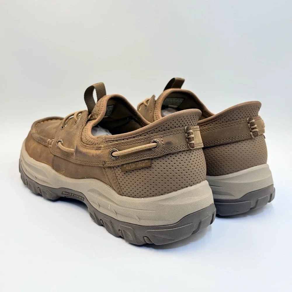 Skechers Knowlson Shore Thing Men's 11 Brown Slip-ins Relaxed Fit Boat Shoe